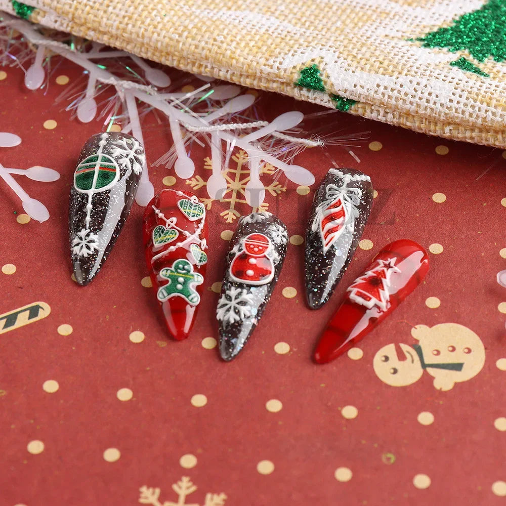 Christmas Nail Stickers and Winter Snowflake Nail Decals for Holiday Art - 3