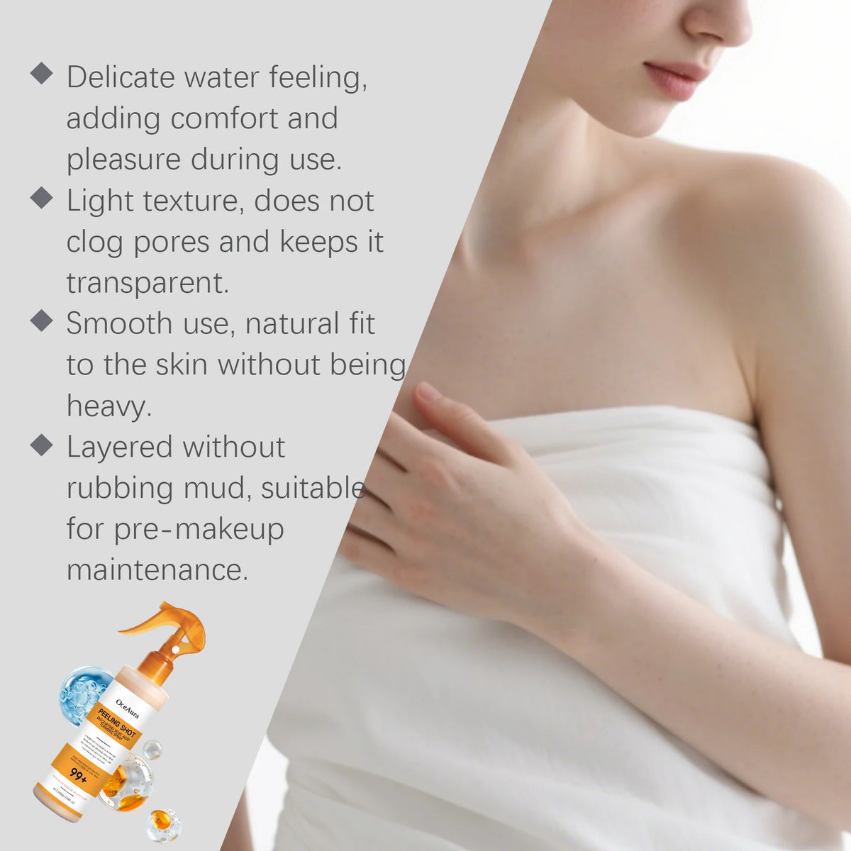Exfoliating Spray and Skin Brightening Serum for Body and Foot Care Routine