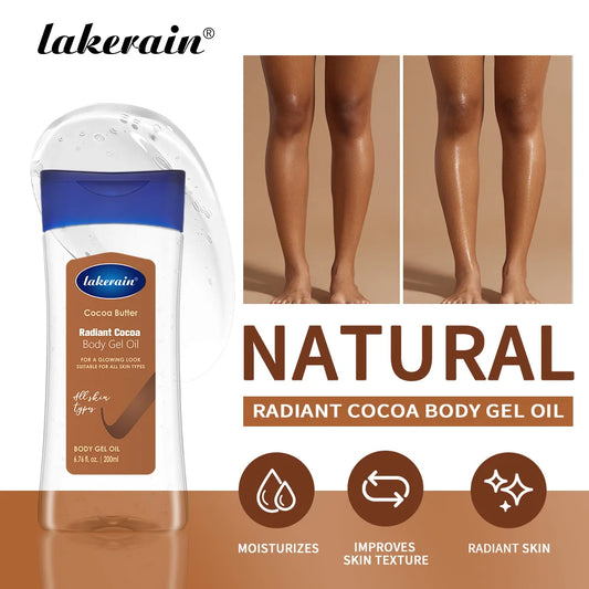 Cocoa Body Oil Gel and Moisturizing Hydrator for Daily Dry Skin Care Routine