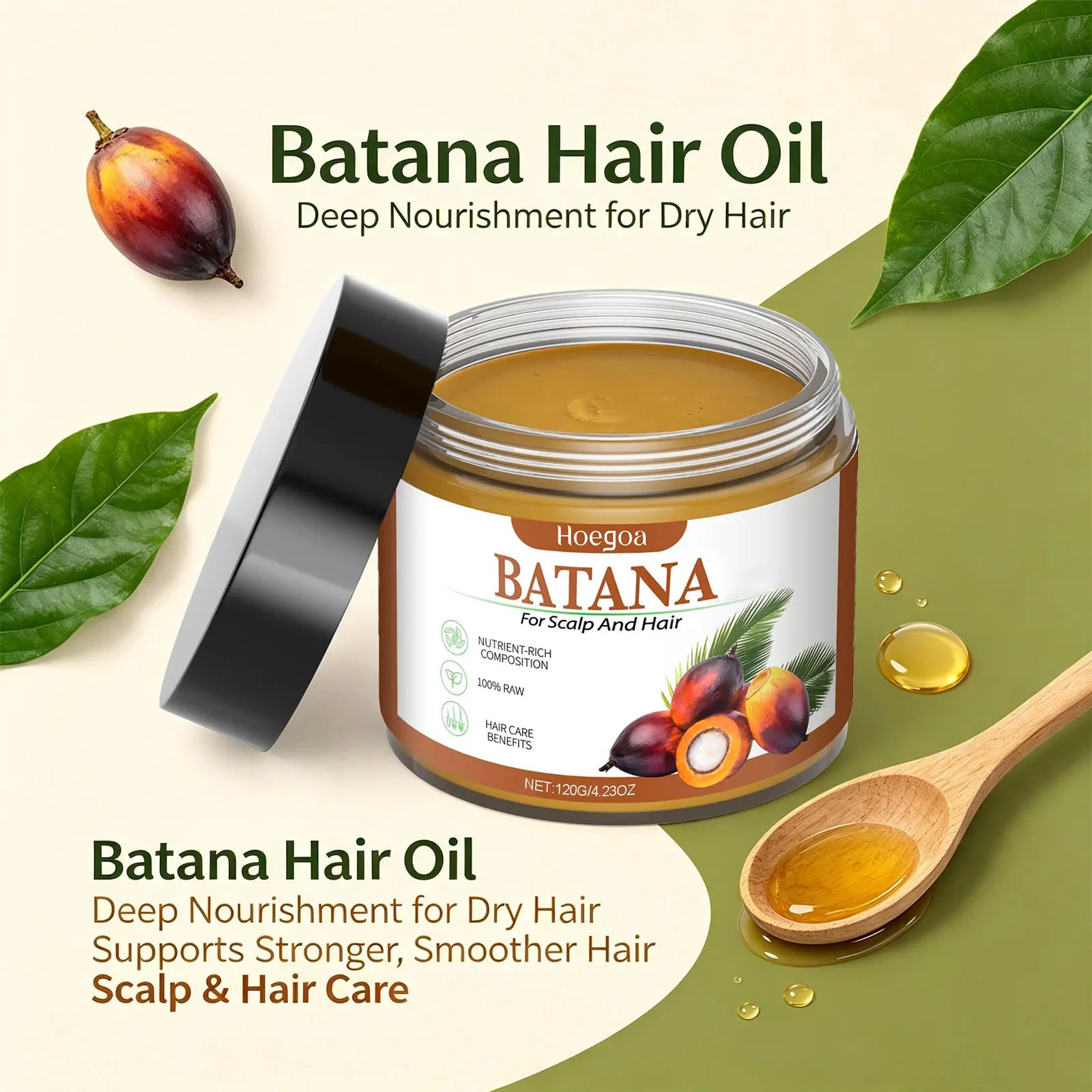 Batana Hair Mask and Deep Conditioning Treatment for Dry Damaged Hair Repair - 1