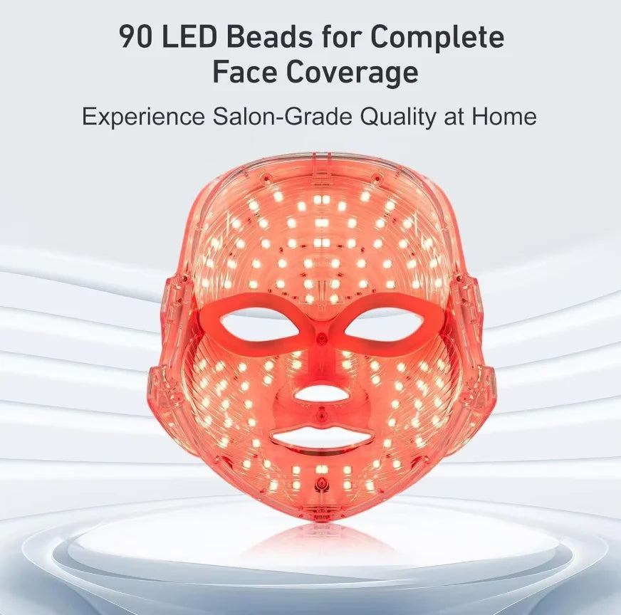 Rechargeable Facial LED Mask and Photon Beauty Device for Skin Rejuvenation at Home