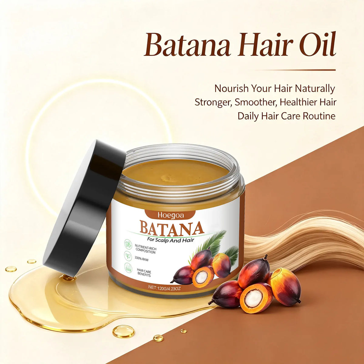 Batana Hair Mask and Deep Conditioning Treatment for Dry Damaged Hair Repair