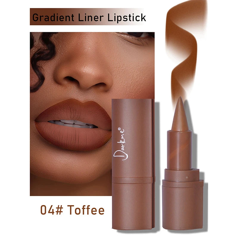 Matte Lip Liner and Velvet Lipstick Pencil for Precise Long Lasting Daily Makeup