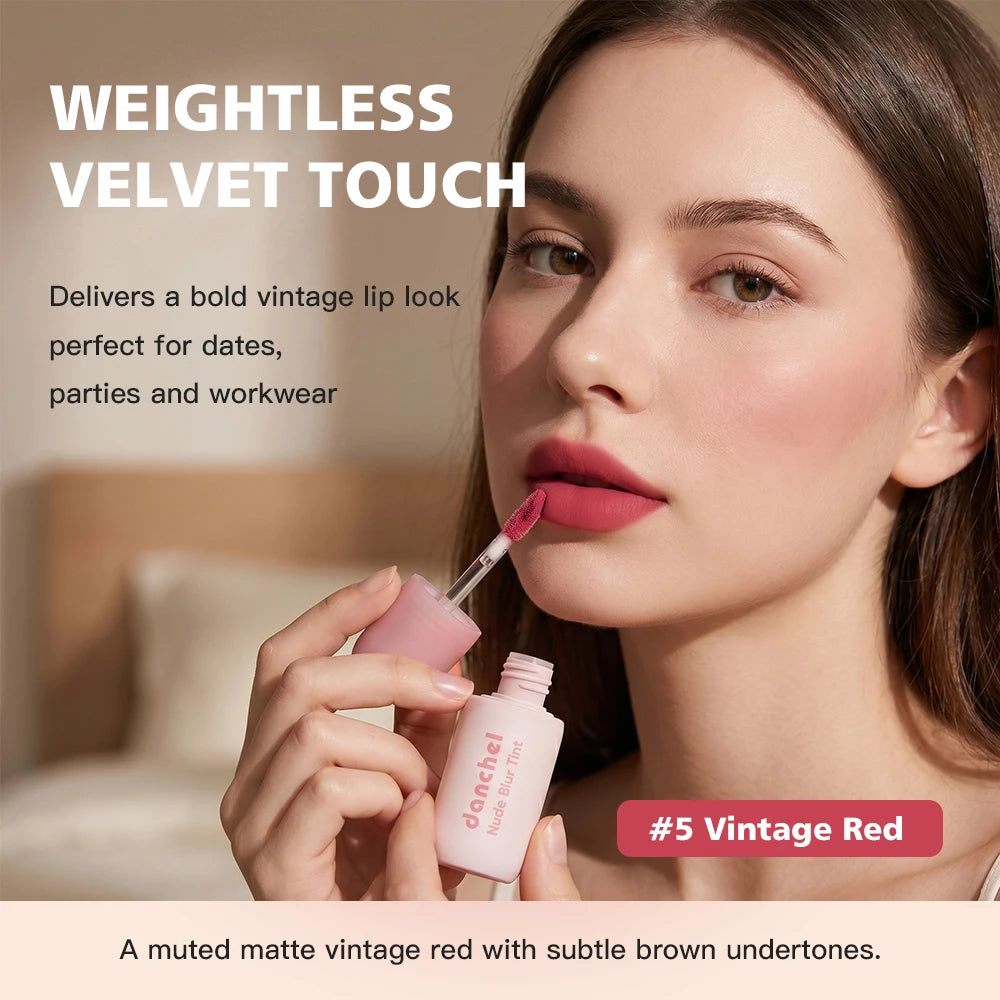 Nude Blurring Lip Tint and Velvet Cheek Blush for a natural everyday look