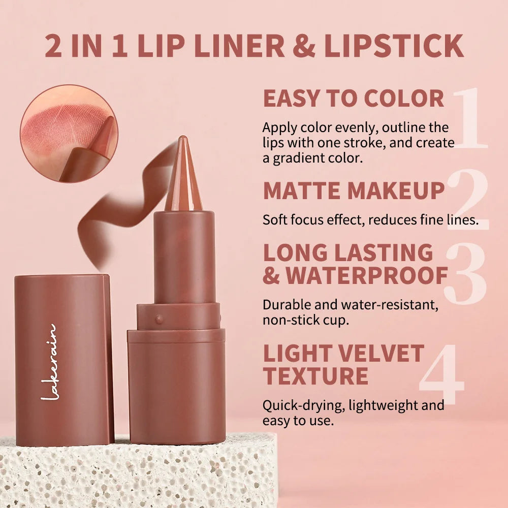 Lip Liner and Lip Gloss Set for Daily Makeup and Precision Lip Contouring - 5