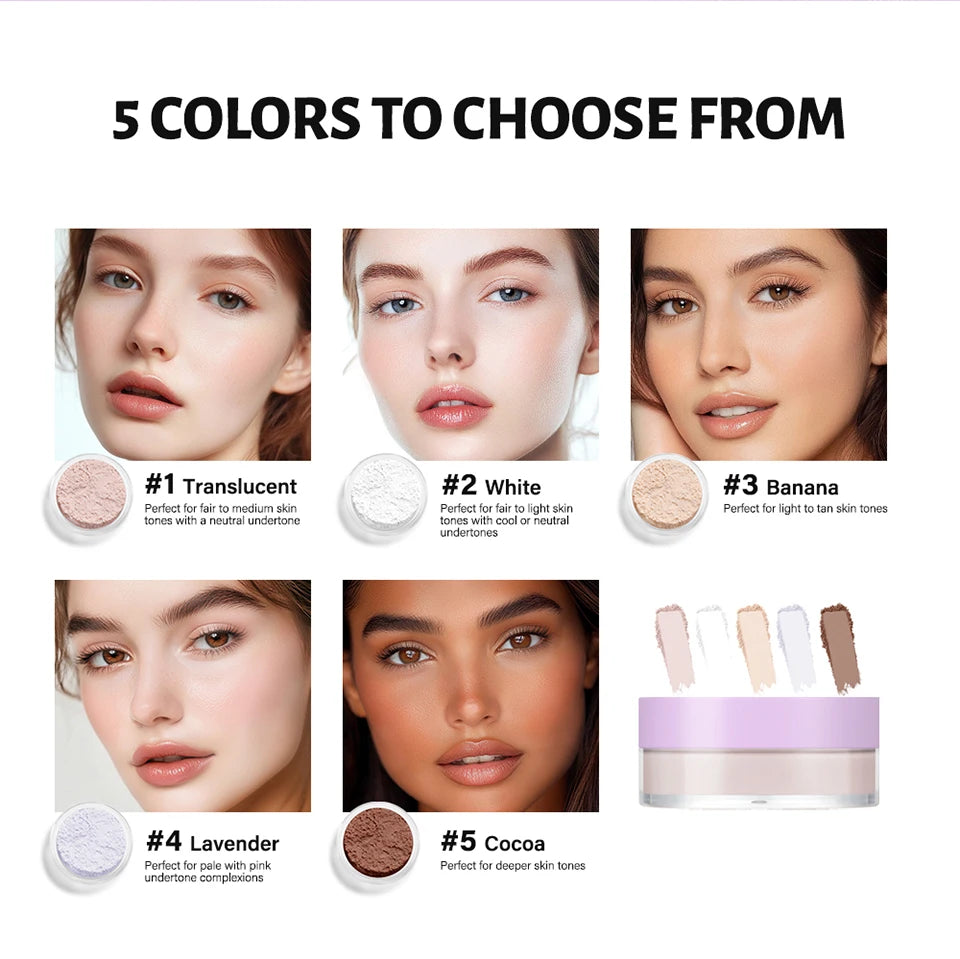 Loose Baking Powder and Translucent Setting Powder for Long Lasting Matte Makeup - 9