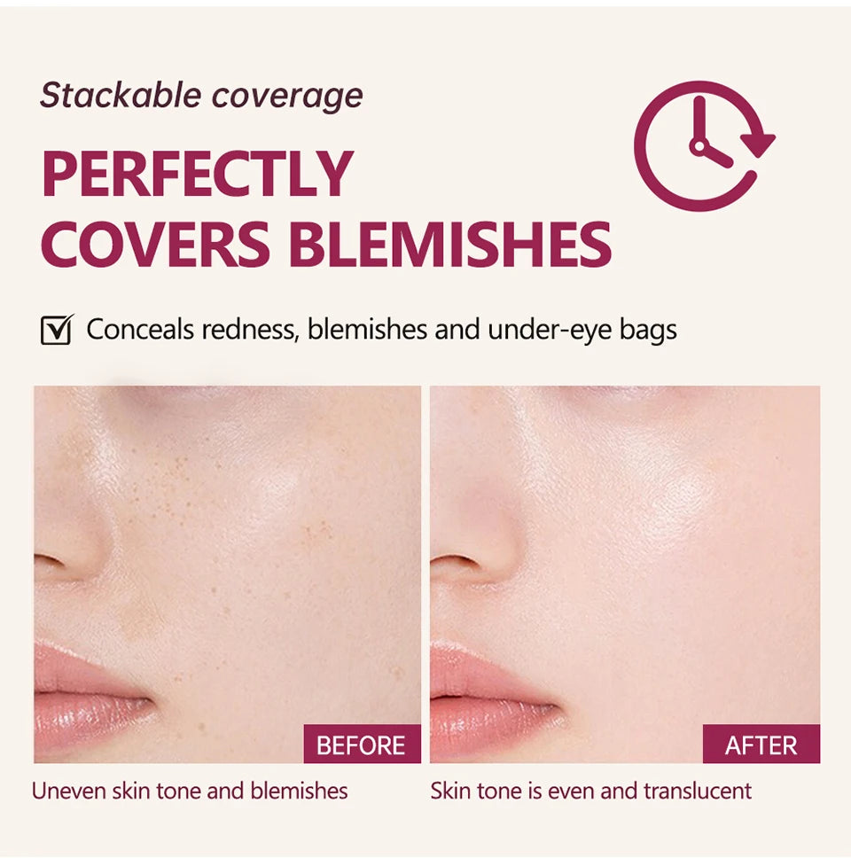 Semi Matte CC Cream Cushion and Long Lasting Foundation for Flawless Face Makeup - 11
