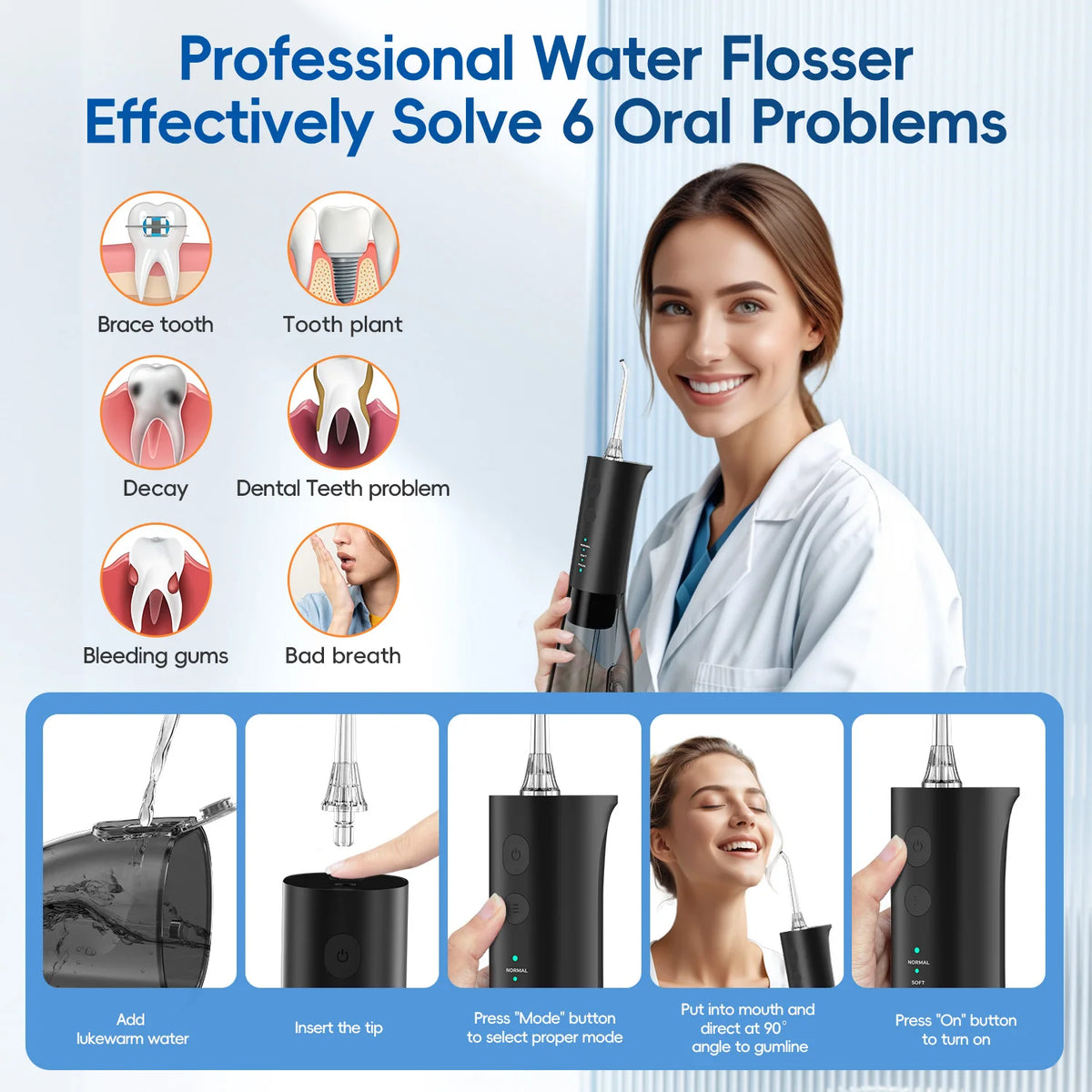Water Flosser and Electric Toothbrush Combo for Complete Oral Care Routine