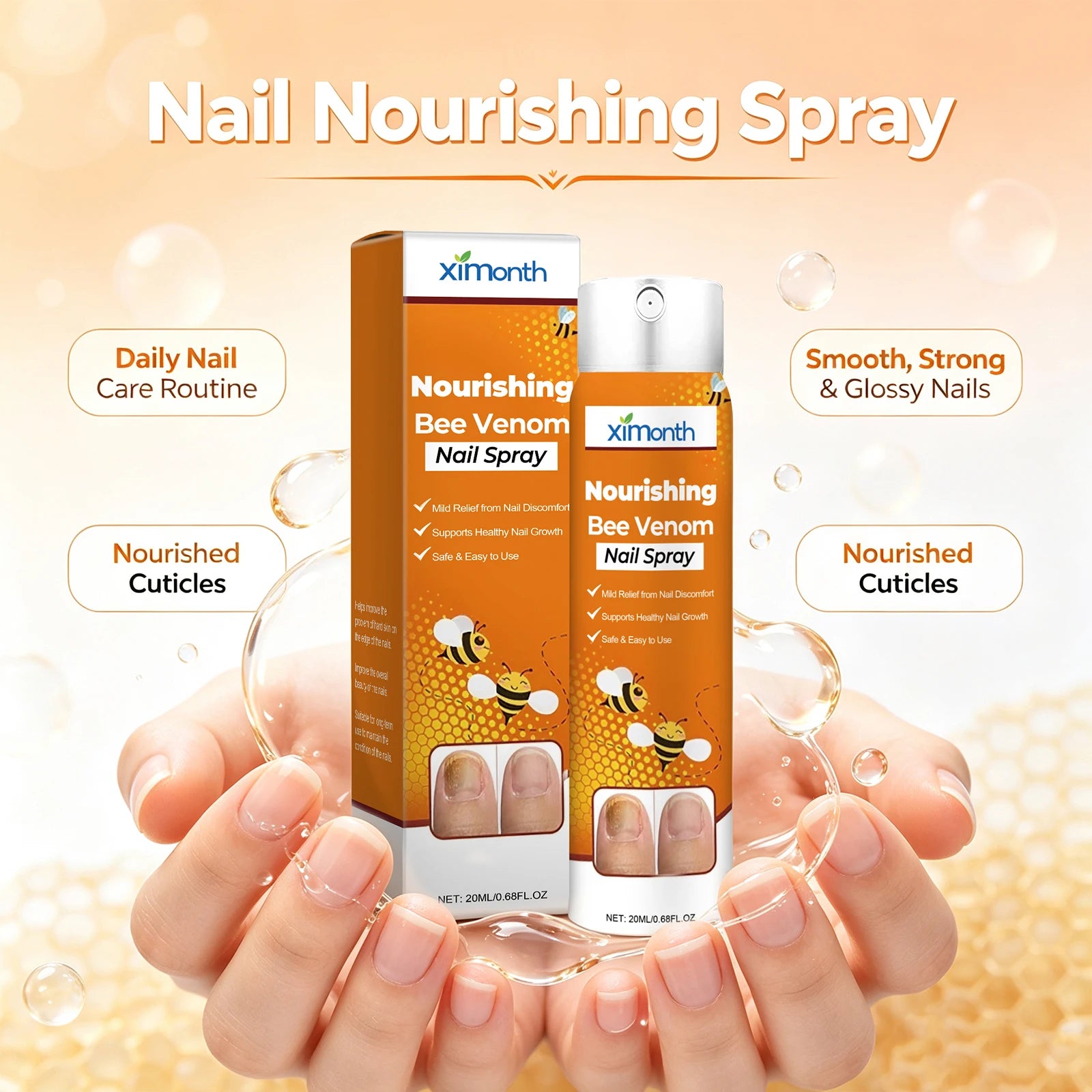 Bee Venom Nail Spray and Fungus Treatment for Restoring Damaged and Brittle Nails - 5