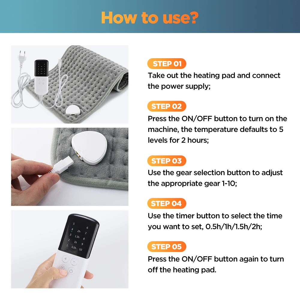 Electric Heating Pad and Thermal Warming Mat for Targeted Pain Relief at Home