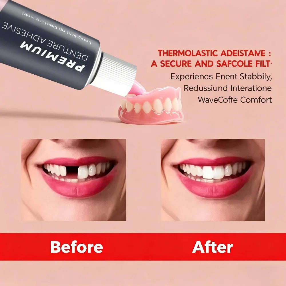 Denture Adhesive and Dental Care Gel for Secure All Day Denture Stability - 2