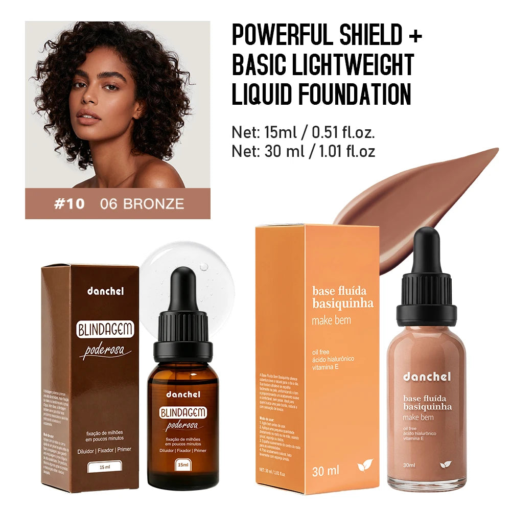 Face Makeup Set and Liquid Foundation Combo for Long Lasting Natural Daily Wear