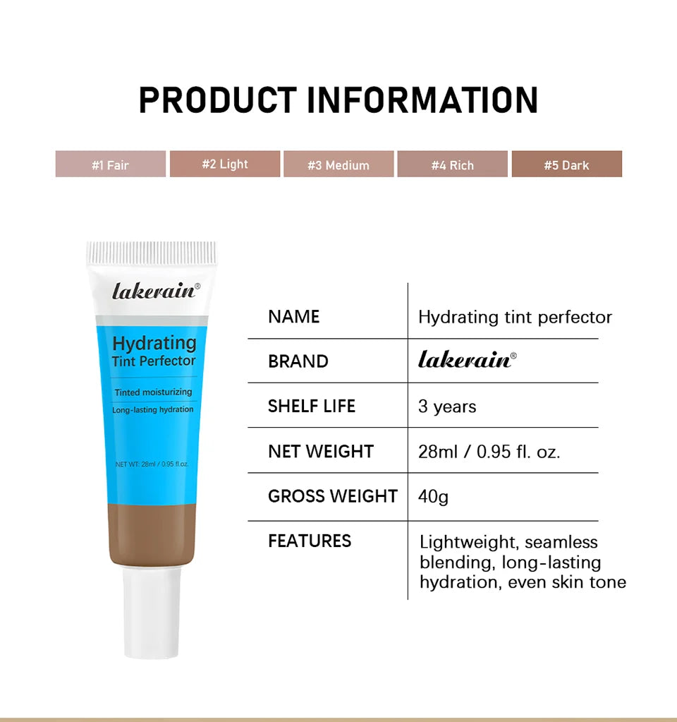 Hydrating Tinted Foundation and Moisturizing Concealer for Smooth Daily Makeup