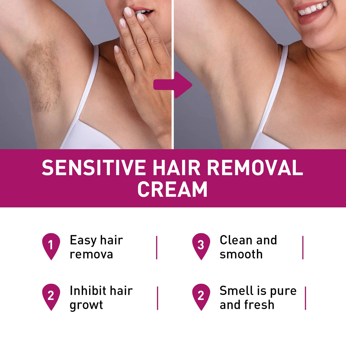 Hair Removal Cream and Depilatory Lotion for Painless Grooming and Smooth Skin