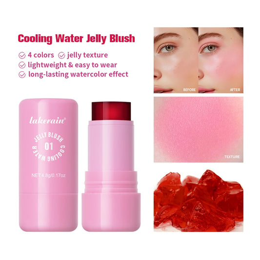 Cooling Water Jelly Blush and Tint Stick for Radiant Cheeks and Natural Lips