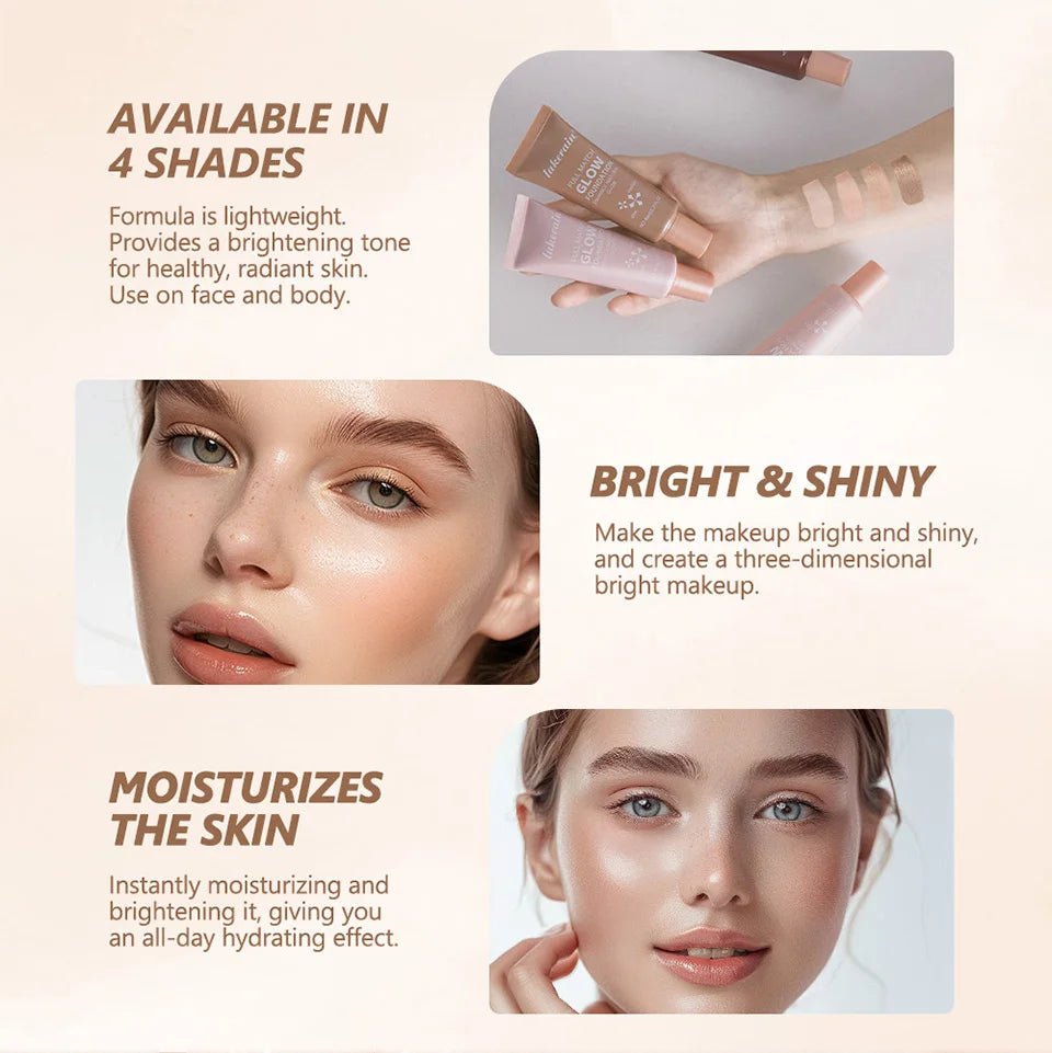 Liquid Glow Foundation and Radiant Skin Enhancer for Natural Daily Makeup Looks