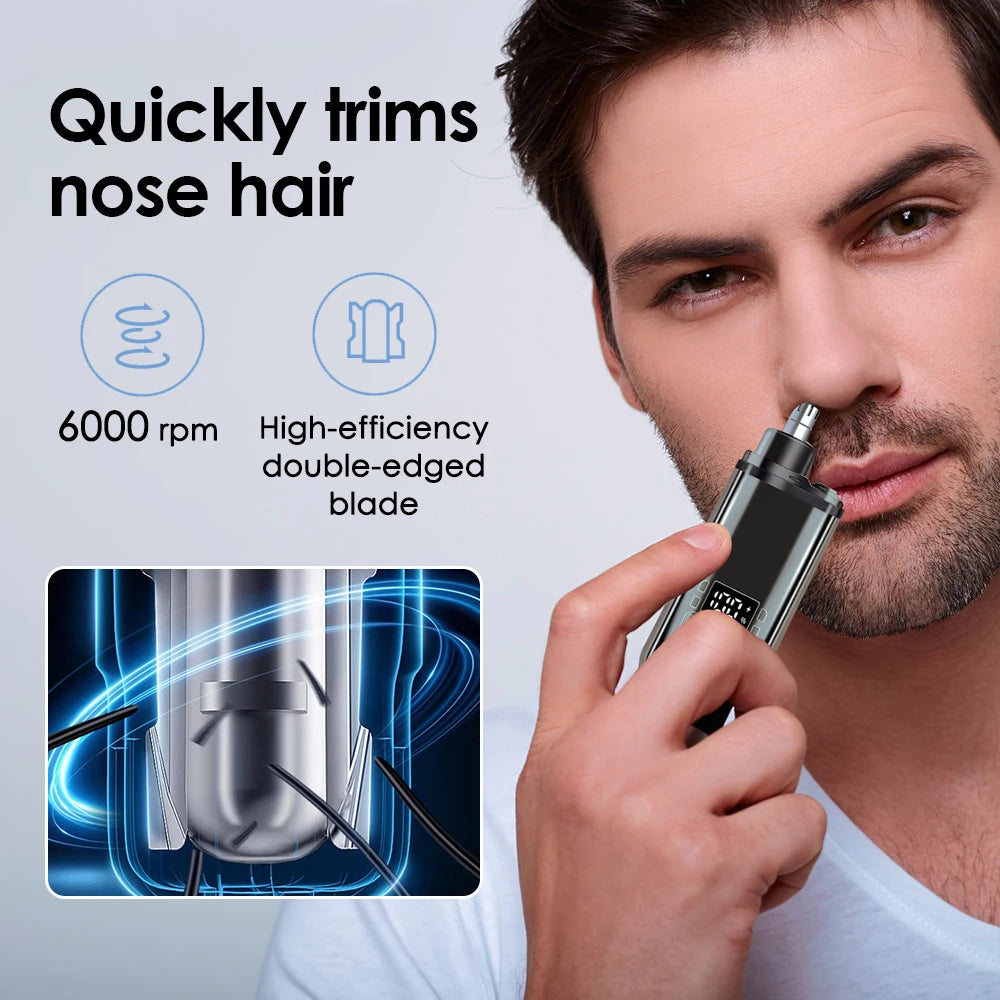 Electric Nose Hair Trimmer and Ear Grooming Tool for Painless Daily Care