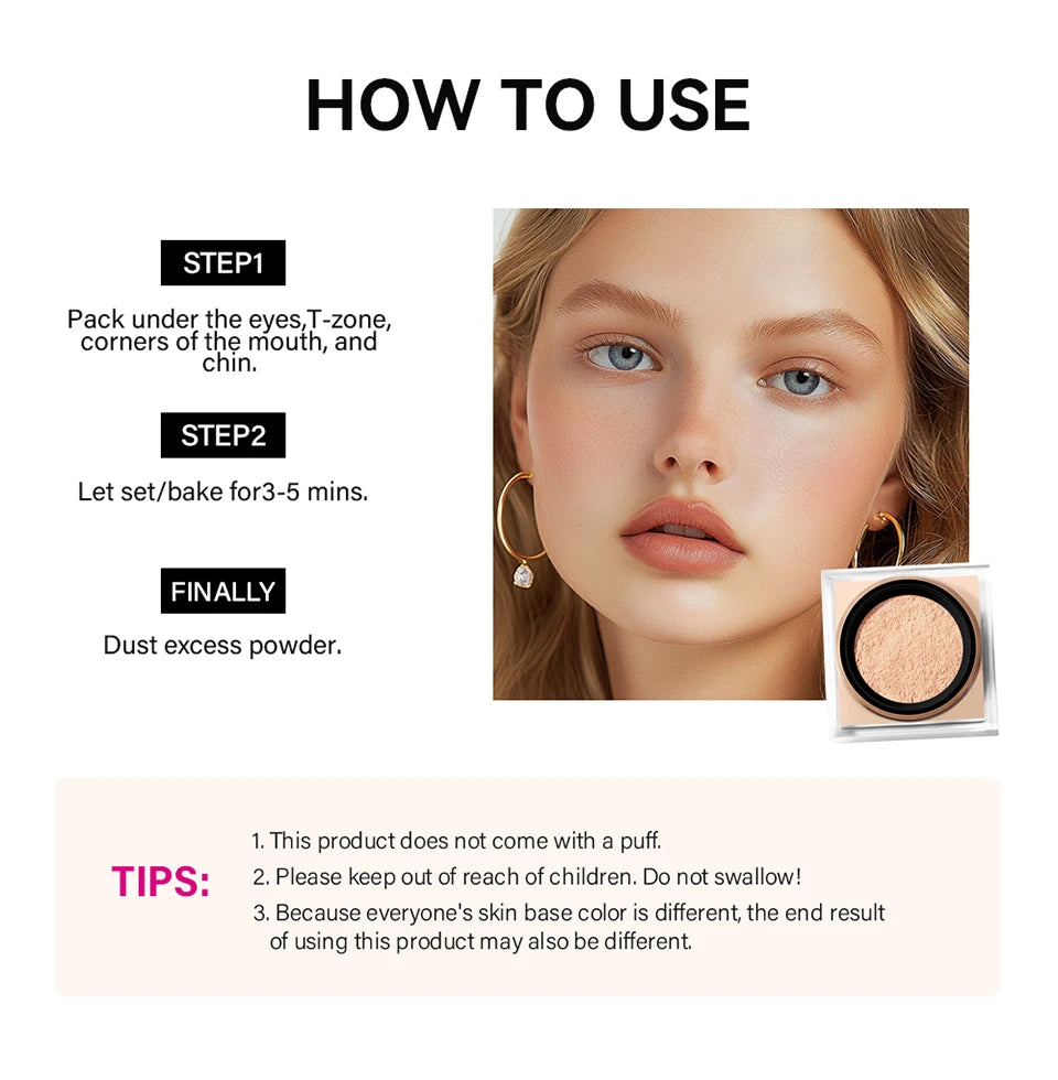 Matte Loose Baking Powder and Finishing Dust for Daily Makeup Oil Control - 13