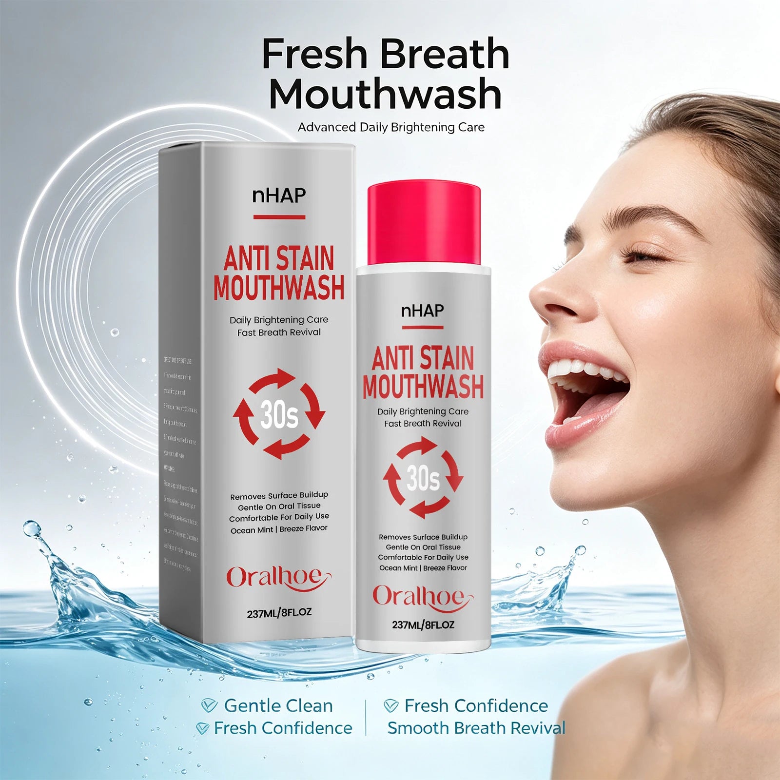 Anti Stain Mouthwash and Teeth Whitening Rinse for Daily Oral Hygiene and Fresh Breath - 6