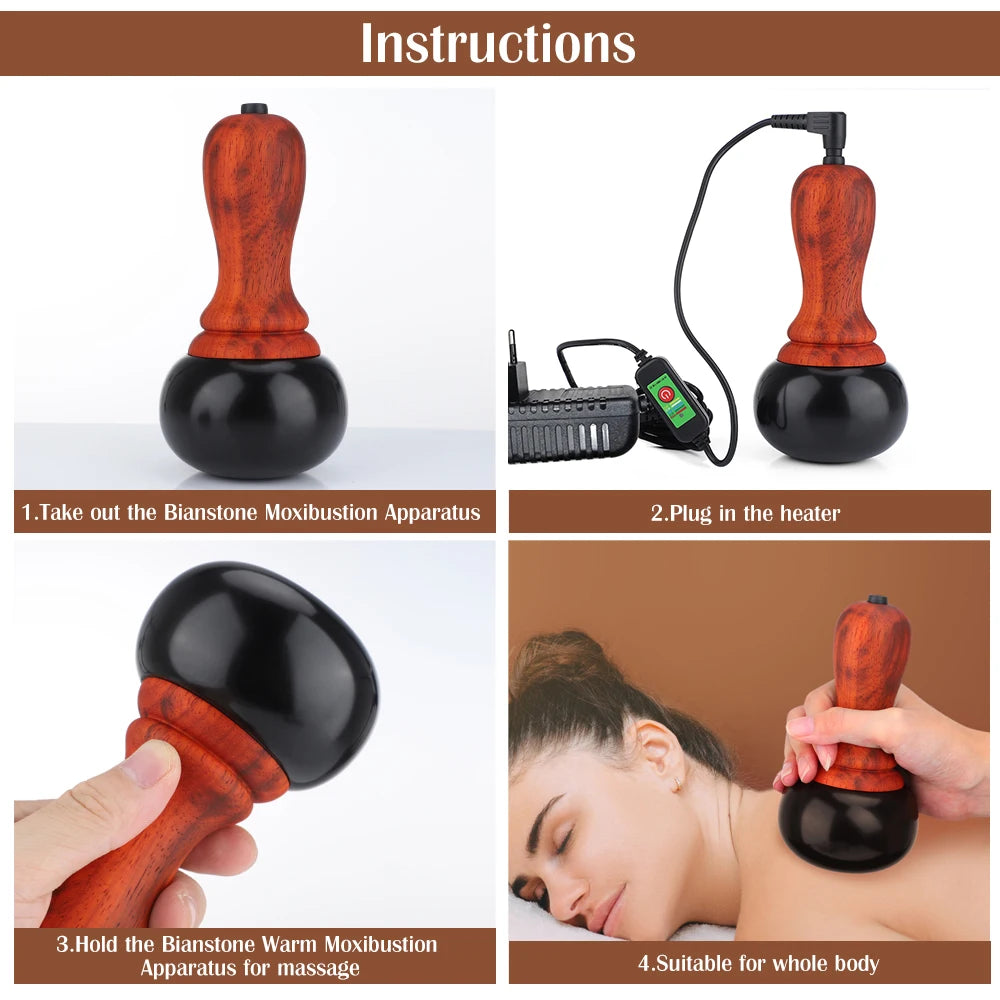 Electric Gua Sha Massager and Hot Stone Tool for Muscle Relief and Body Therapy - 4