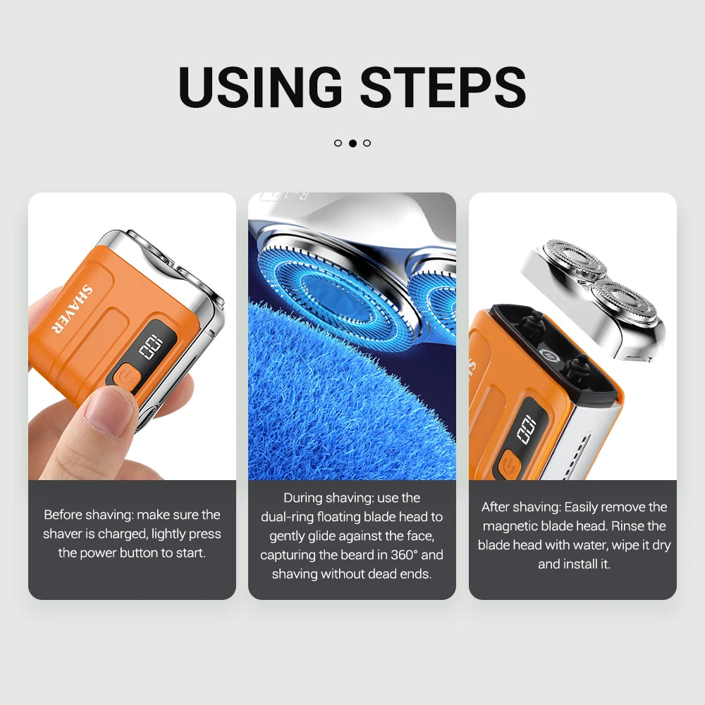 Mini Electric Shaver and Portable Grooming Razor for Daily Travel and Home Use