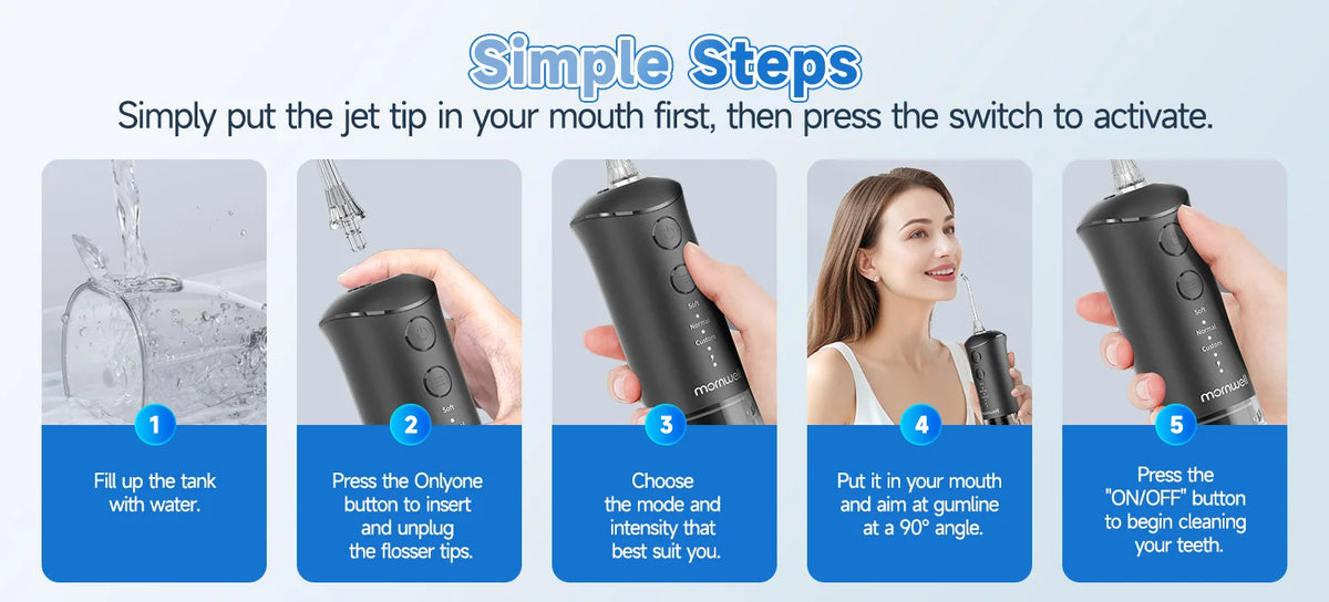 Portable Water Flosser and Dental Oral Irrigator for Daily Teeth Cleaning