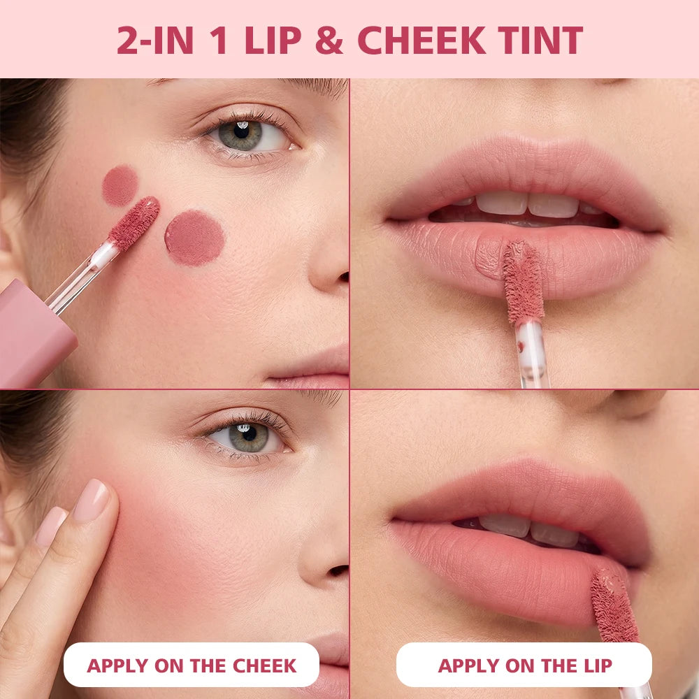 Nude Blurring Lip Tint and Velvet Cheek Blush for a natural everyday look - 3