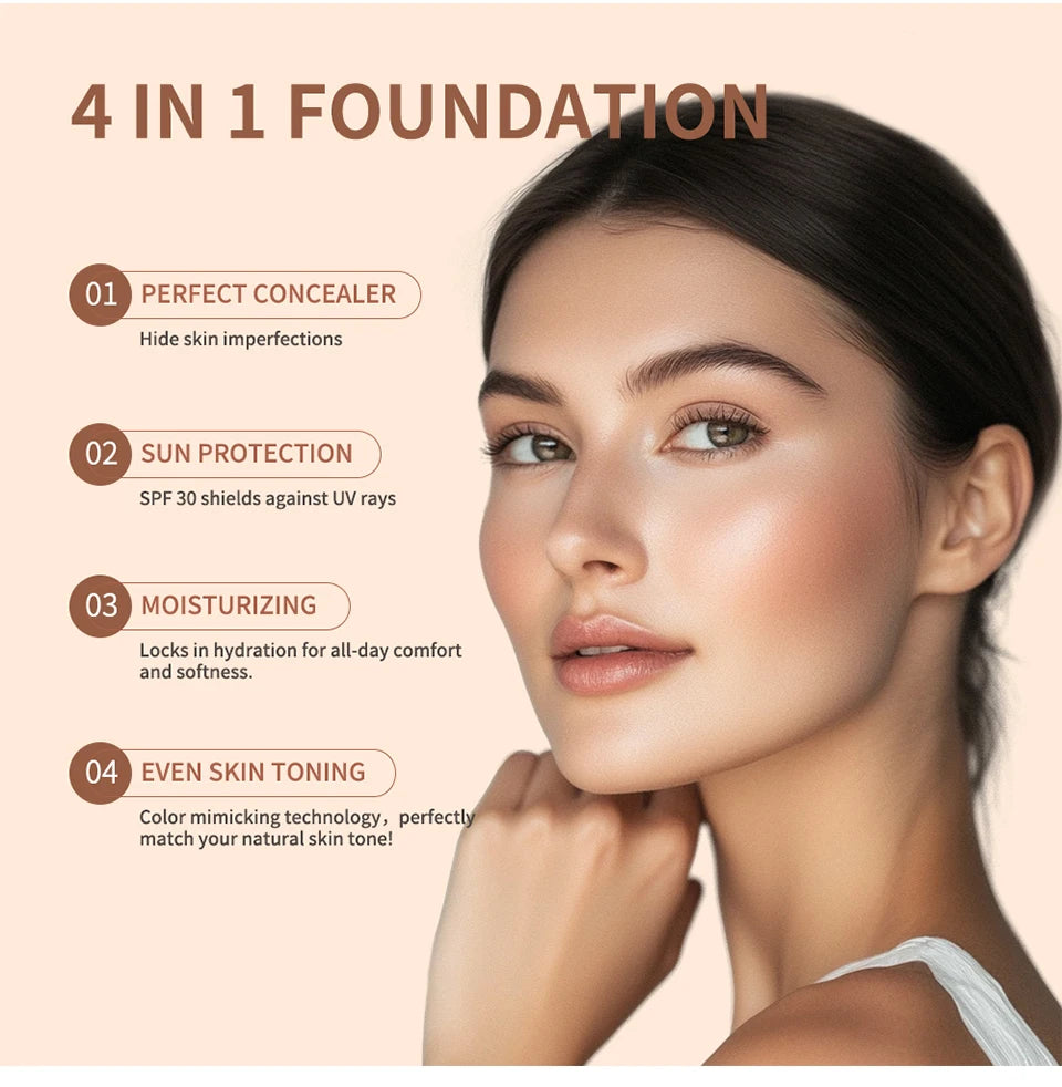 Color Changing Foundation and Face Concealer for Daily Makeup and Sun Protection - 9