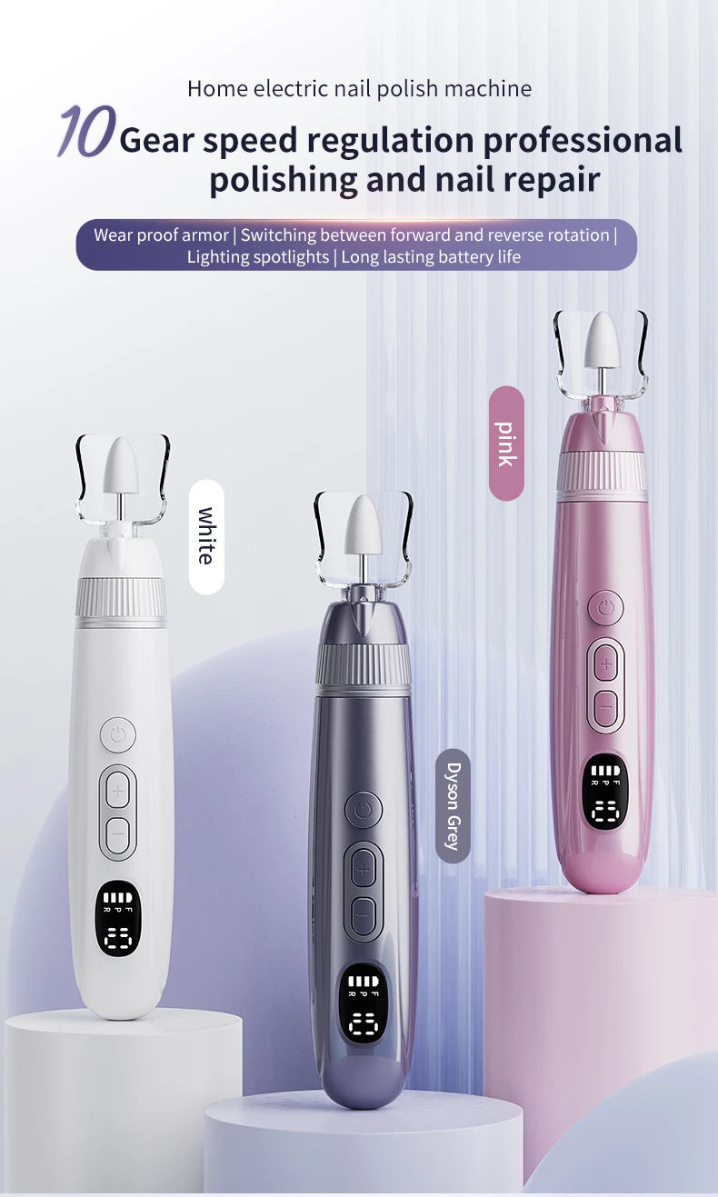 Electric Nail Drill and Manicure File Set for Salon Quality Home Nail Care