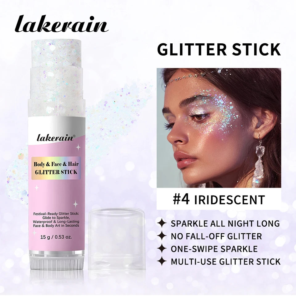 Body Shimmer Stick and Glitter Glow Balm for Festival and Party Makeup Looks - 7