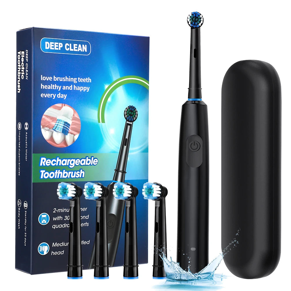 Rotating Electric Toothbrush and Rechargeable Rotary Brush for Oral Hygiene