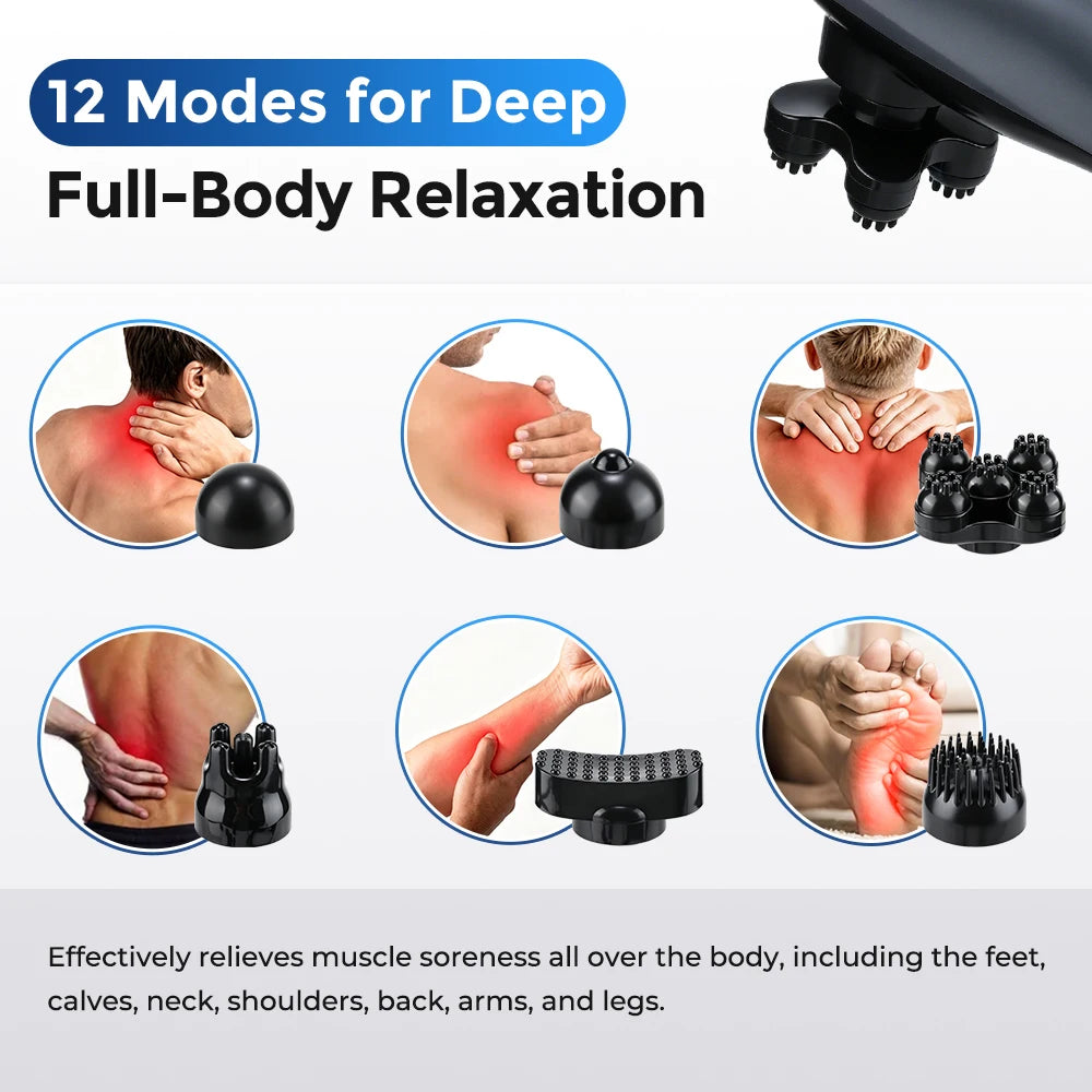 Handheld Percussion Massager and Deep Tissue Body Wand for Home and Office Relief