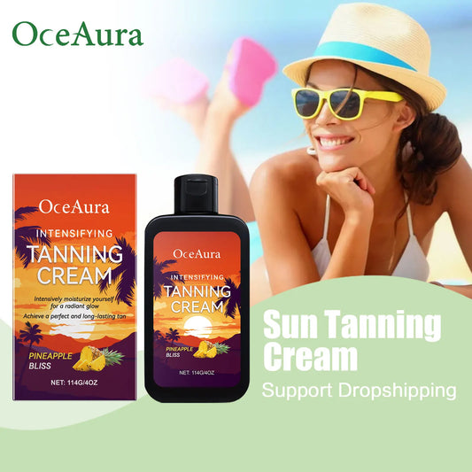Body Tanning Cream and Sunbed Accelerator for Achieving a Natural Radiant Skin Glow