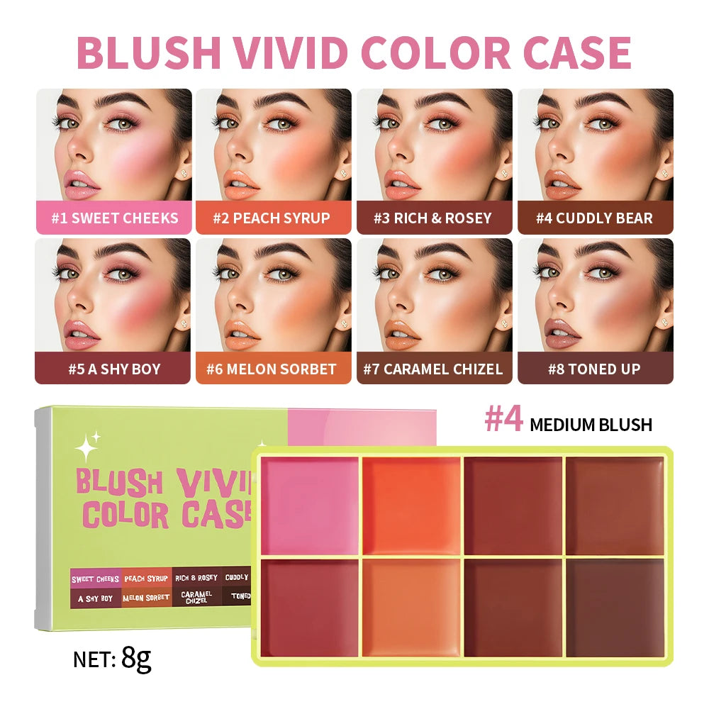 Cream Highlighter Palette and Makeup Blush Set for Professional Sculpting Looks