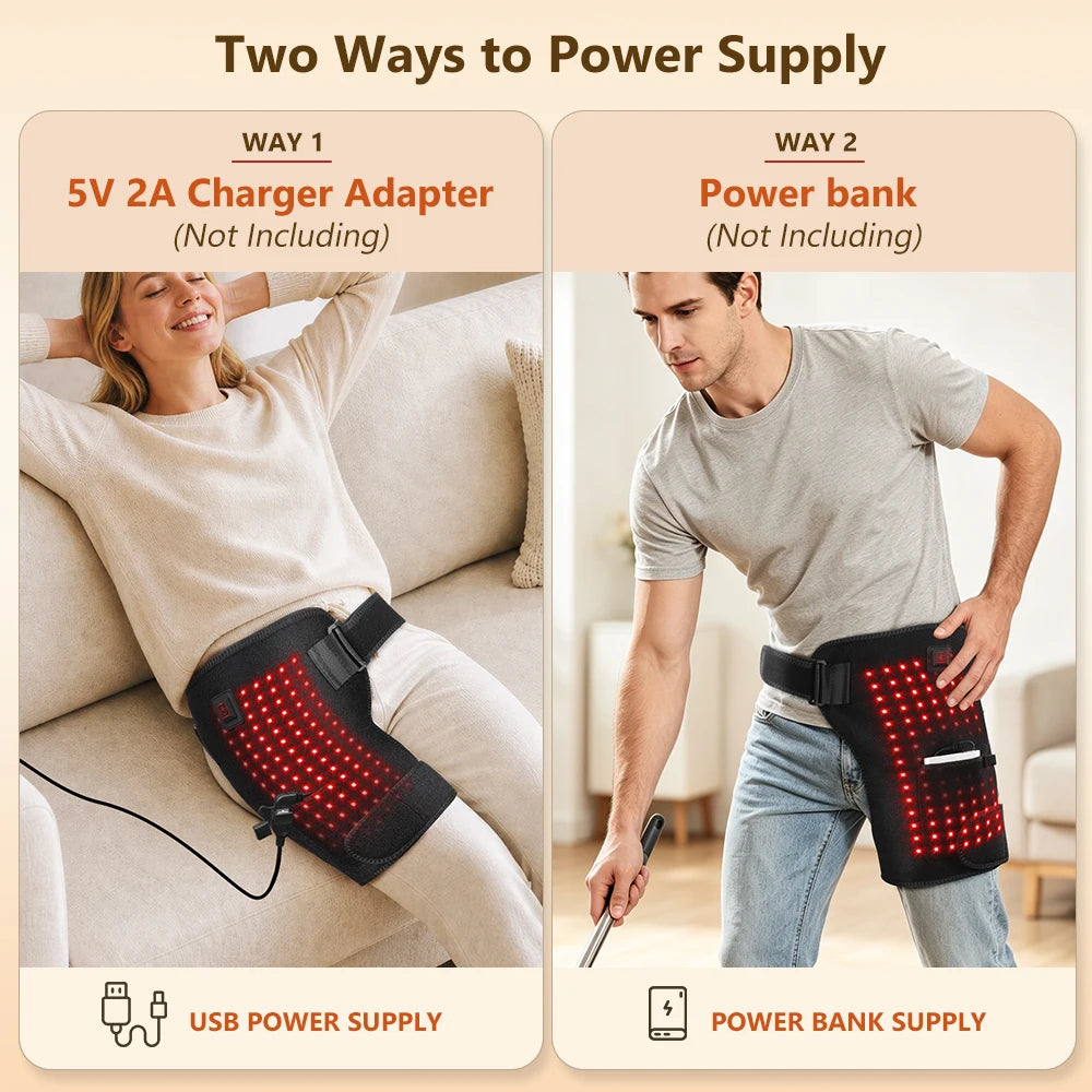 Red Light Hip Support Brace and Heating Pad for Daily Recovery and Comfort