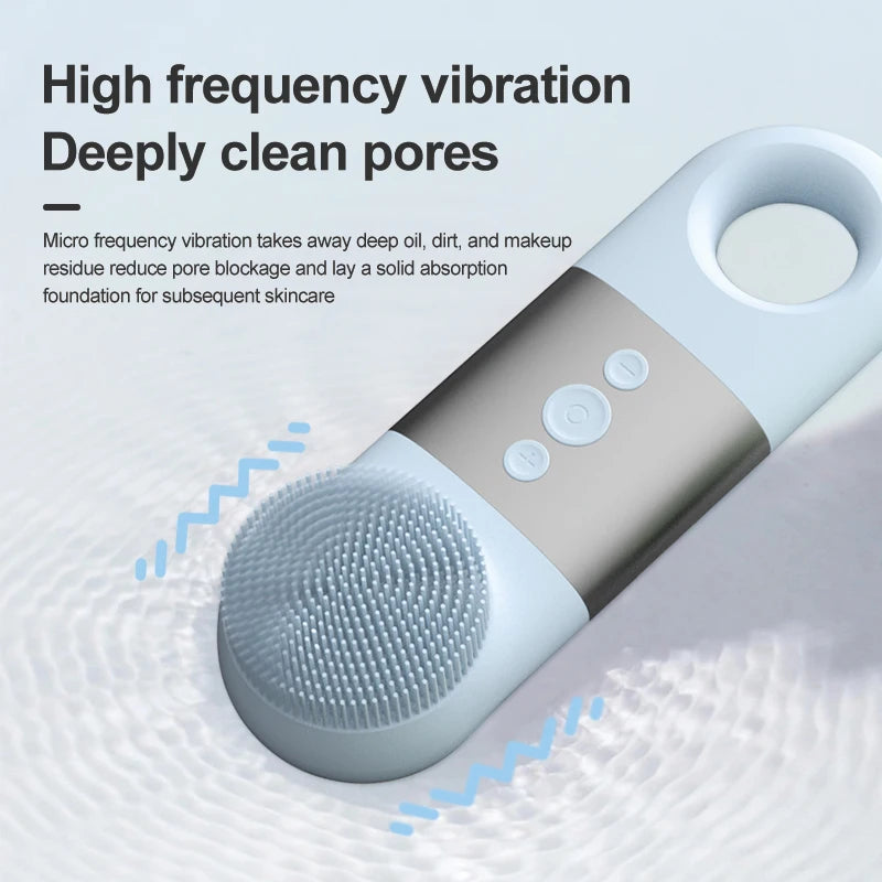 Facial Cleansing Brush and Silicone Face Scrubber for Deep Pore Cleaning and Skincare - 3