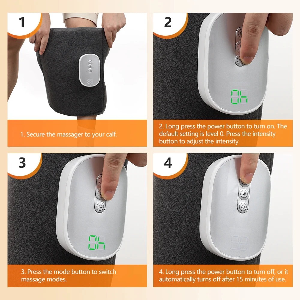 Wireless Calf Massager and Leg Compression Wrap for Recovery and Circulation - 30