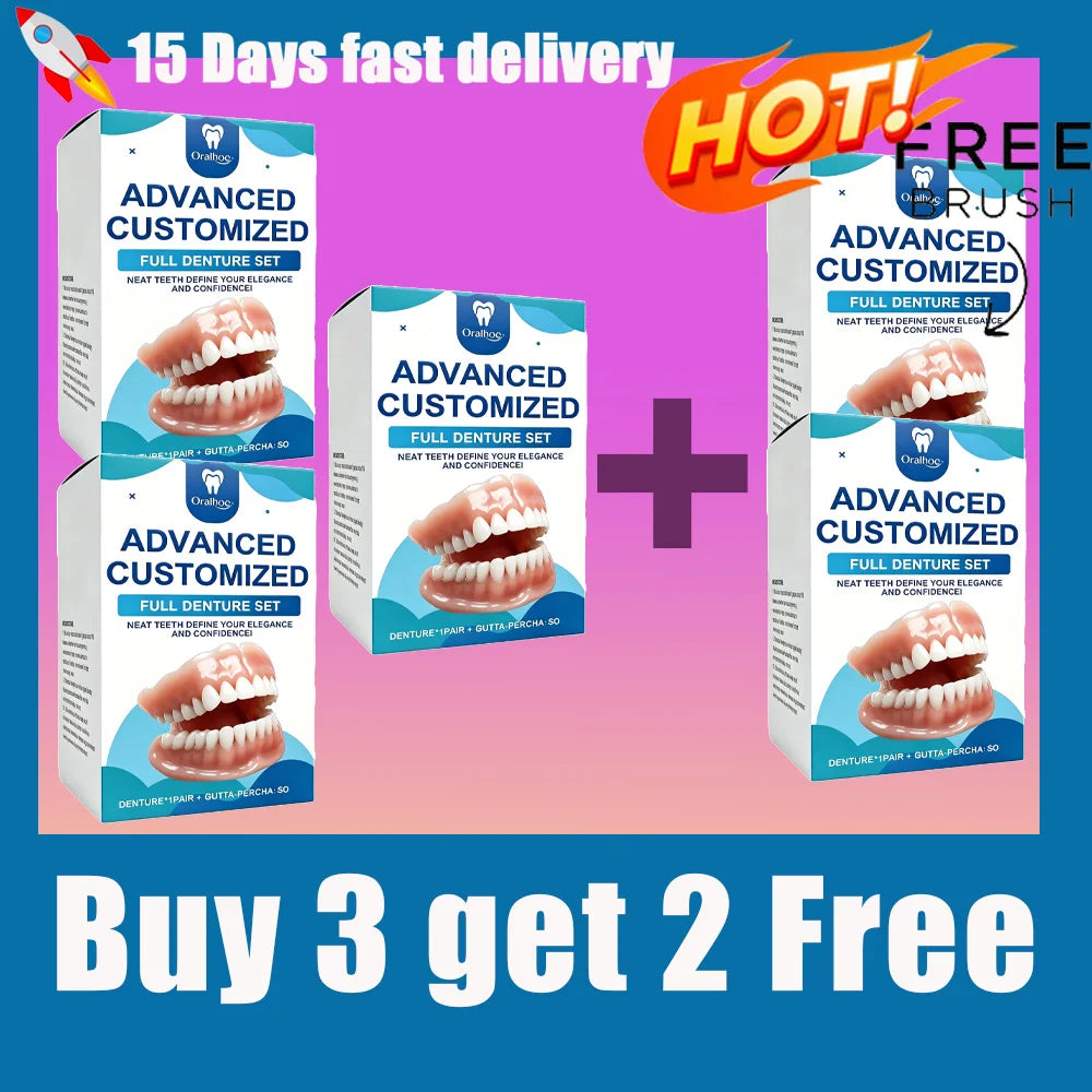 Full Denture Set and Temporary False Teeth Veneers for a Confident Daily Smile