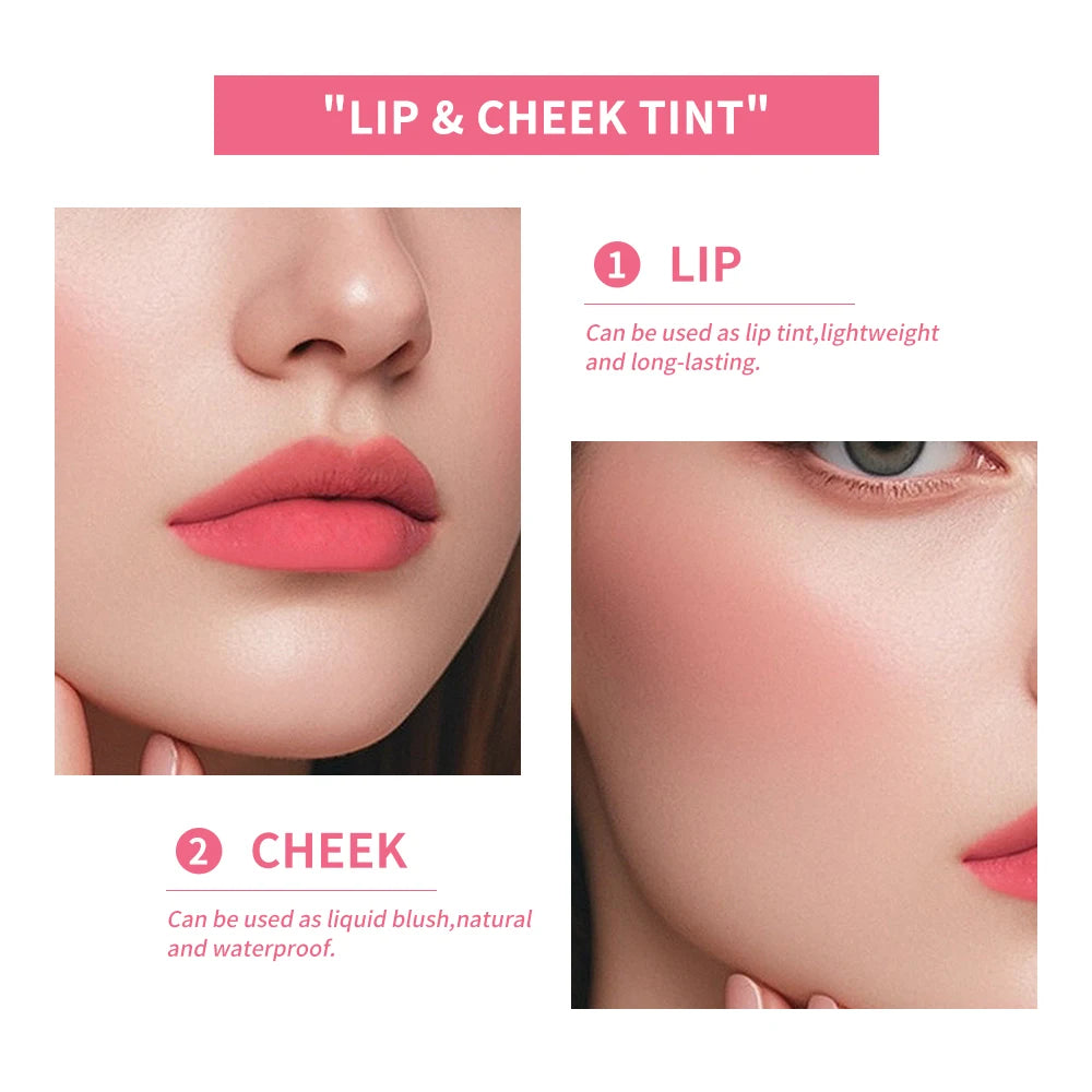 Water Lip Stain and Liquid Blush for a Natural Waterproof Matte Daily Makeup - 3