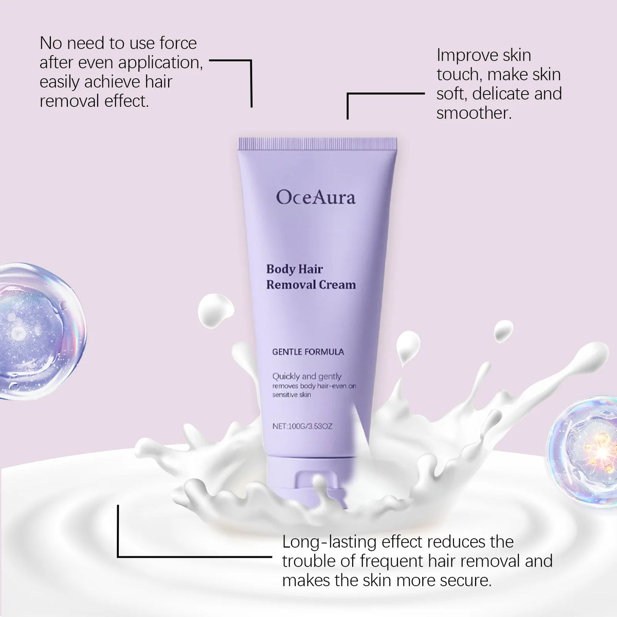 Hair Removal Cream and Depilatory Lotion for Smooth Painless Skin Results