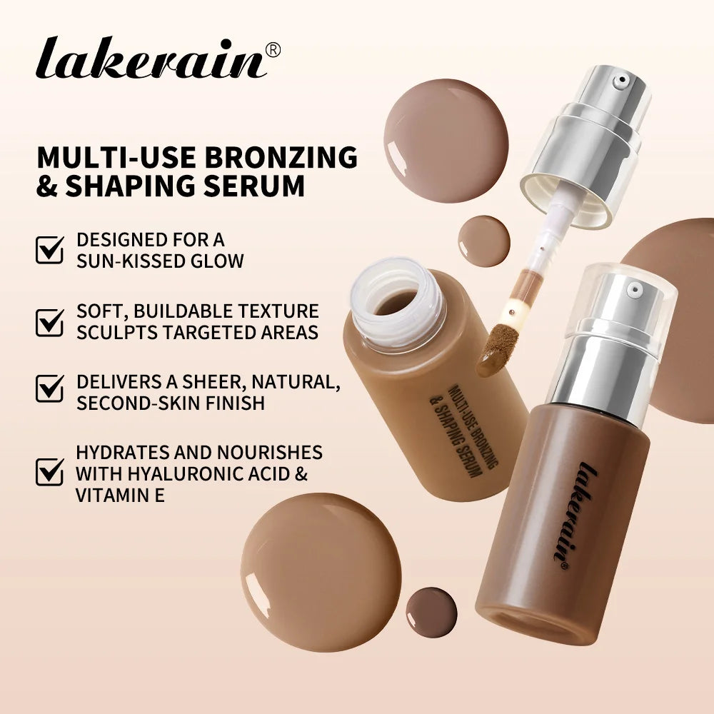 Multi Use Bronzing Serum and Liquid Face Foundation for Daily Makeup Contouring
