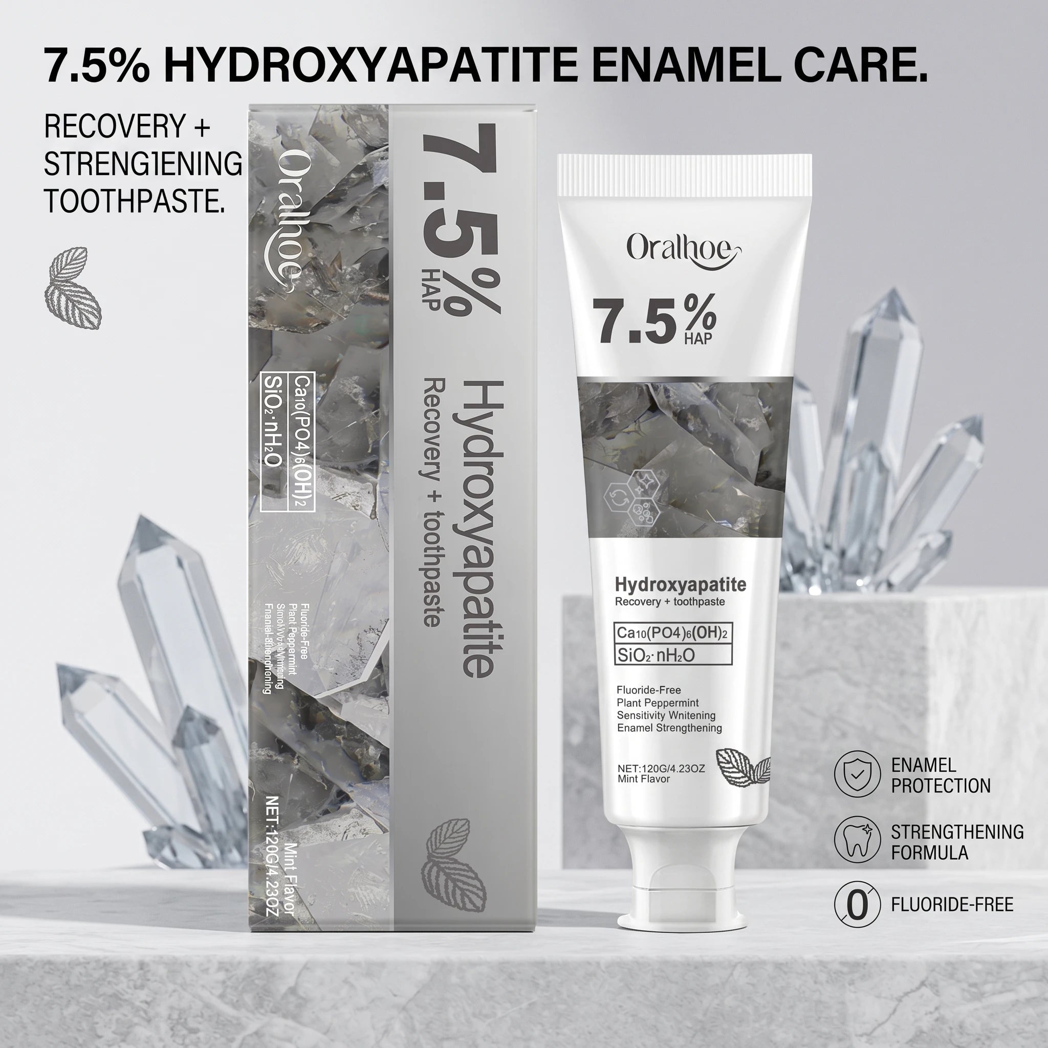 Hydroxyapatite Toothpaste and Enamel Repair Cream for Daily Whitening and Care - 6