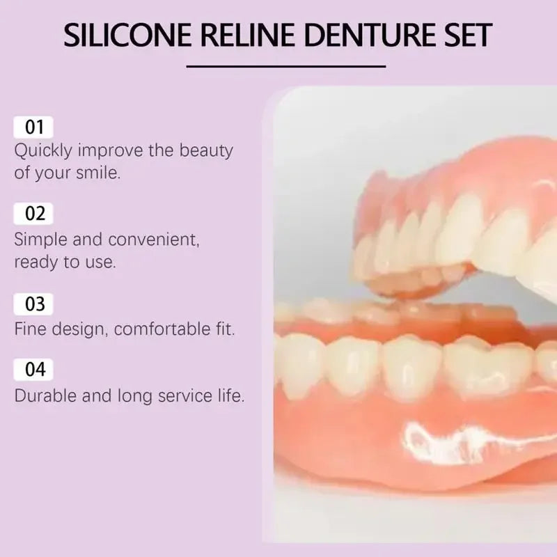 Denture Reliner Kit and Temporary Teeth Set for Daily Smile Enhancement Needs
