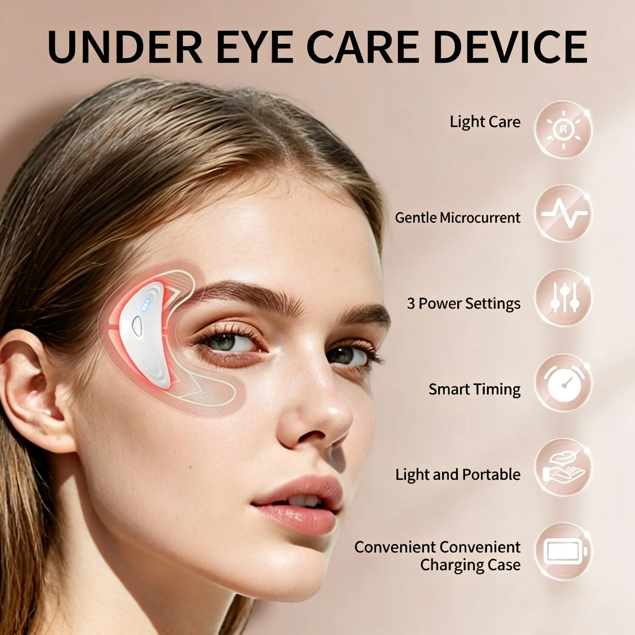 Red Light Eye Massager and Microcurrent Skincare Device for Dark Circles - 9
