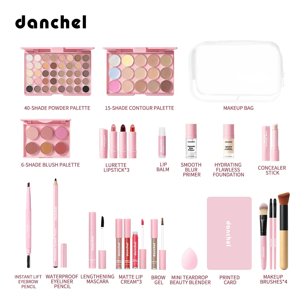 Full Face Makeup Set and Cosmetic Beauty Kit for Beginners and Daily Use