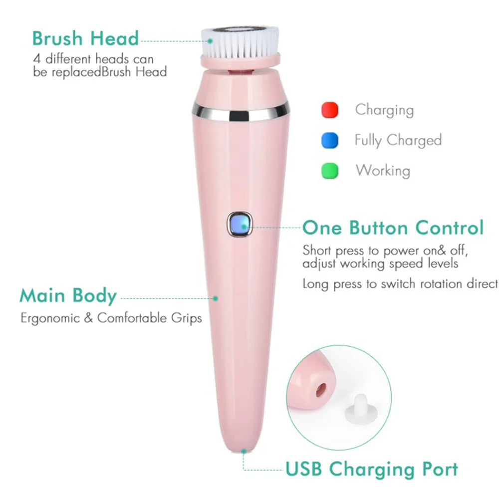 Electric Facial Cleansing Brush and Pore Cleaner for Daily Skincare Routine - 3