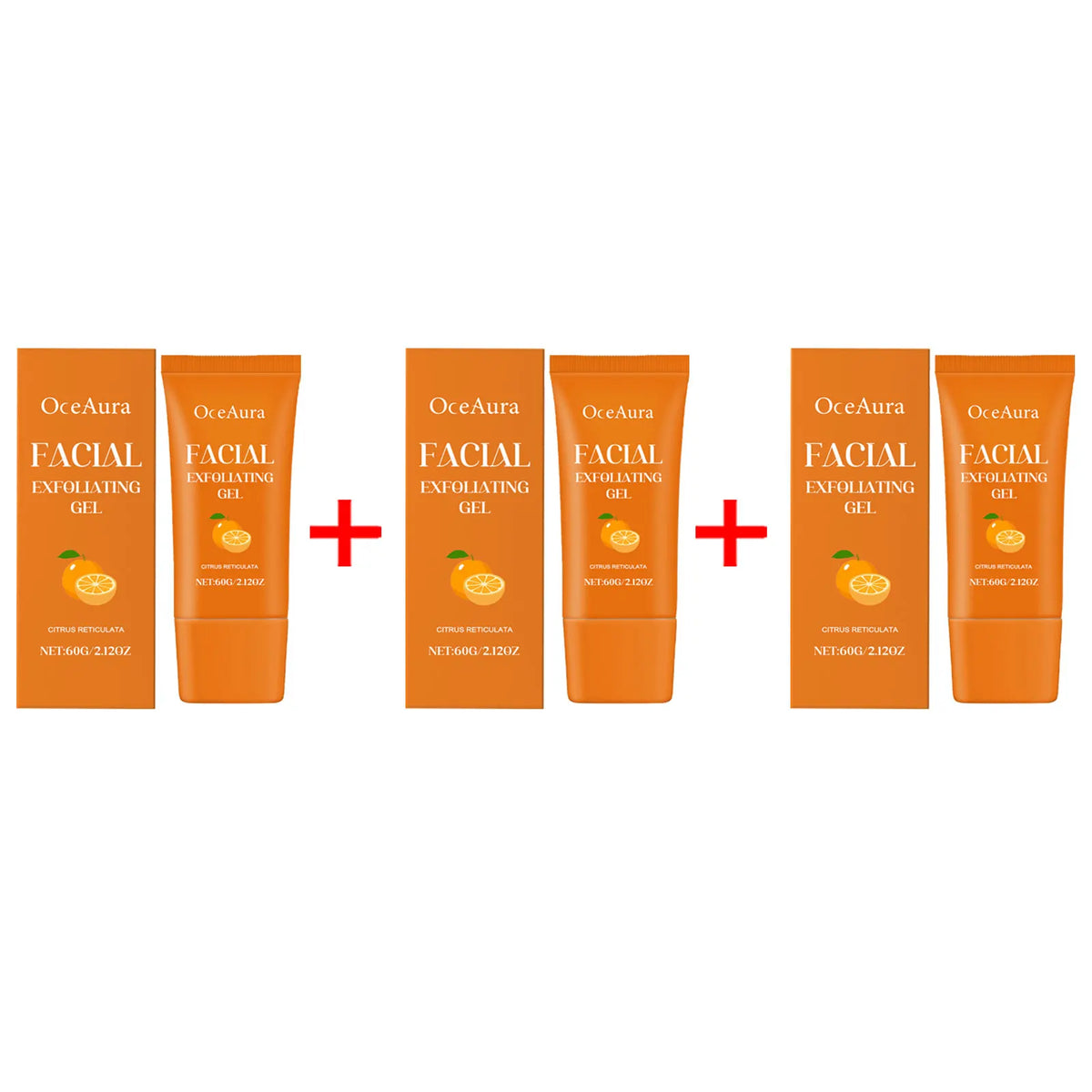 Orange Exfoliating Gel and Facial Scrub Cleanser for Brightening Dull Skin