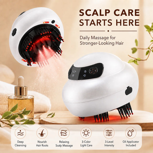 Electric Scalp Massager and Hair Oil Applicator for Daily Refreshing Scalp Care