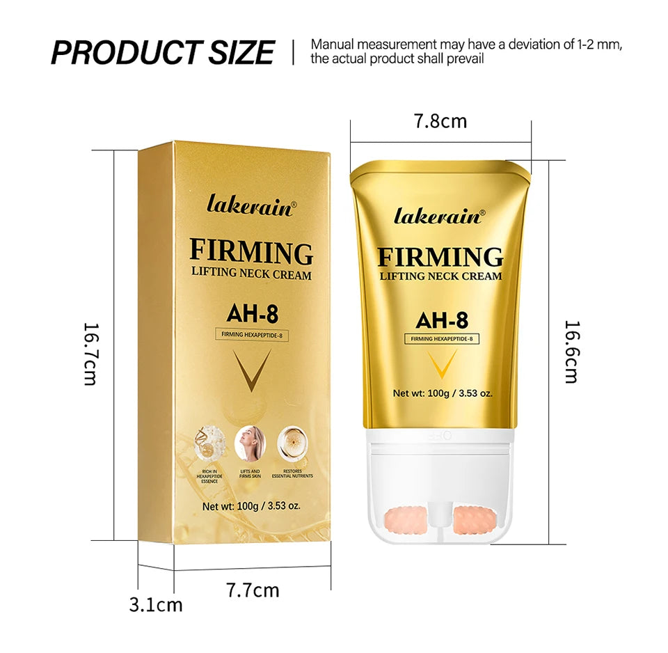 Firming Neck Cream and Anti Wrinkle Roller for Smoother Skin and Neck Lines