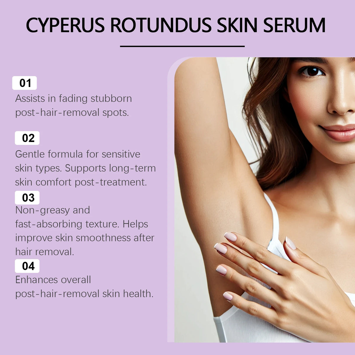 Cyperus Rotundus Skin Serum and Hair Growth Inhibitor for Post Shaving Routine